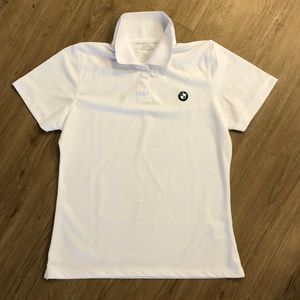 Ladie’s White Golf Polo with BMW logo! Size Small
